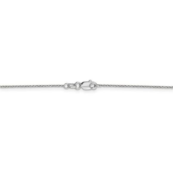 0.9mm 14k White Gold Solid Round Cable Chain Necklace, 16 Inch - Picture 4 of 8